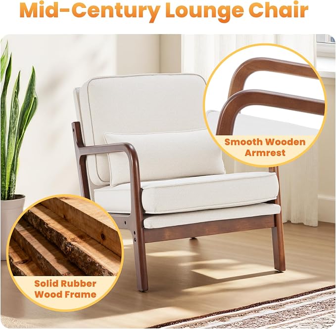 DUMOS Accent Chair Mid Century Modern Chair - Image 5