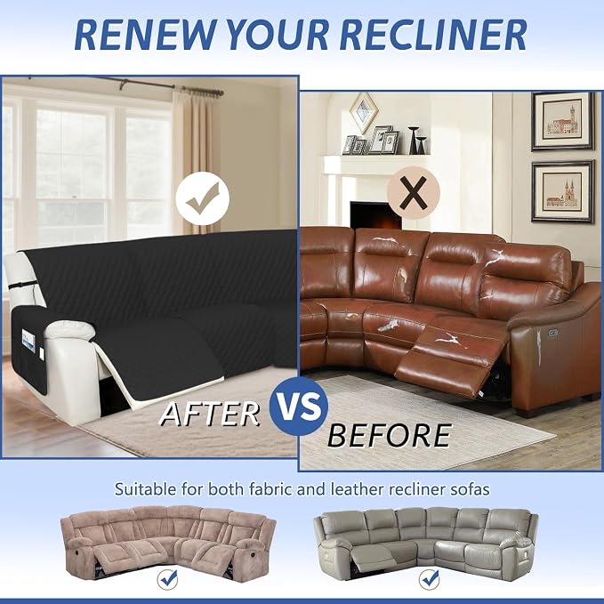 Arfntevss Recliner Sectional Couch Covers 1OO% Waterproof L Shape Sofa Cover - Image 6