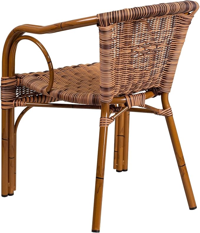 Flash Furniture Cadiz Series Dark Red Bamboo-Aluminum Indoor-Outdoor - Image 5