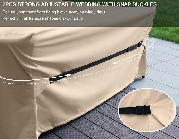 Patio Furniture Set Covers Waterproof Heavy Duty 600D Outdoor Sectional Sofa - Image 5
