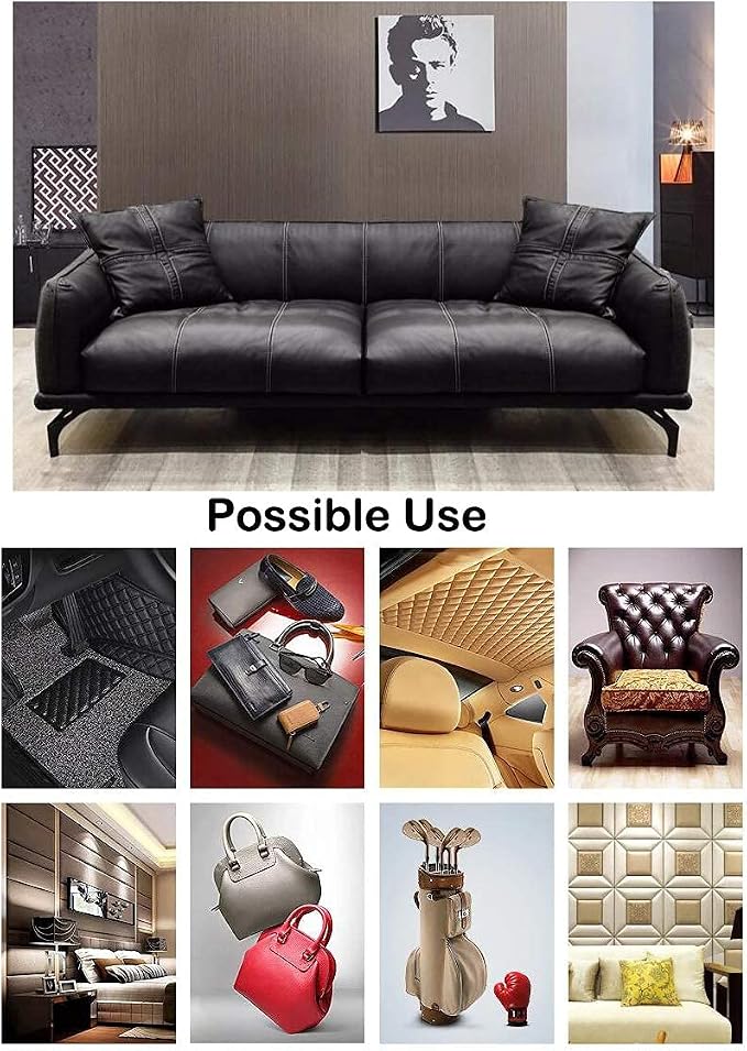 Wento Thick 2 Yard Faux Leather Fabric Soft Skin Grain PU Leather Fabric - Image 7