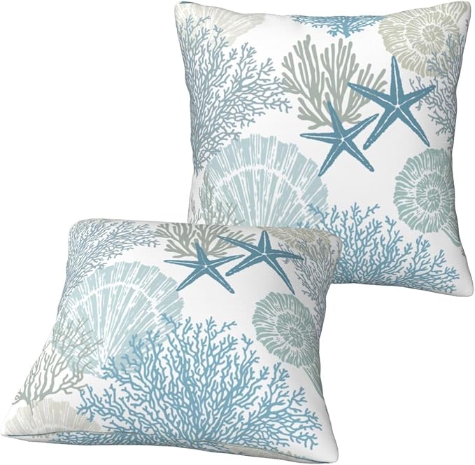 Nautical Coastal Throw Pillow Covers 20x20 Set of 2, Beach Themed Ocean - Image 8