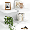 Fun Memories Floating Shelves for Wall, 9.3 Inch Set of 4 Rustic Wood Wall by FunMemories