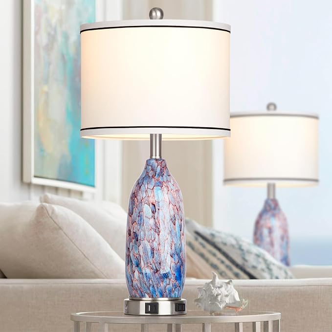 Rinweey 26" Coastal Glass Table Lamps Set of 2, Nautical lamp - Image 7