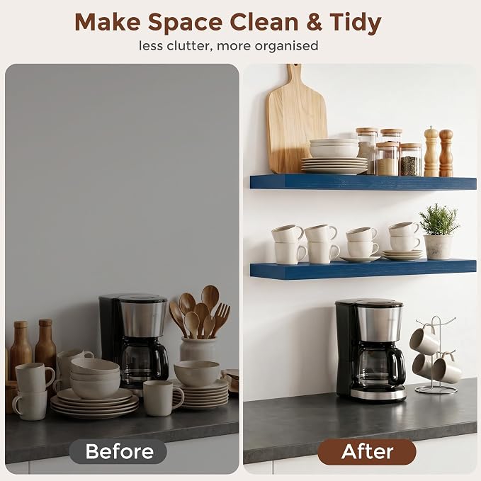 fuqing Dark Blue Floating Shelves | 24 Inch Floating Shelves - Image 7