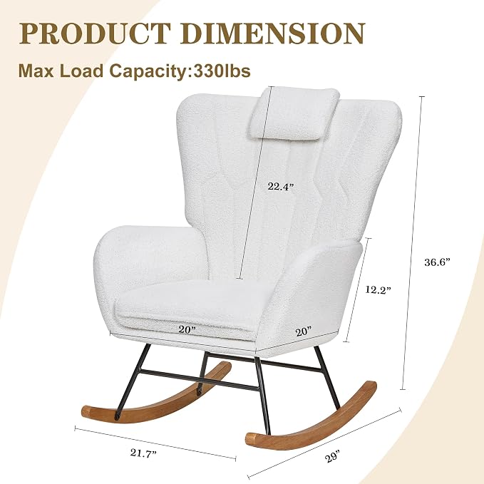 VECELO Rocking Chair Nursery - Image 2