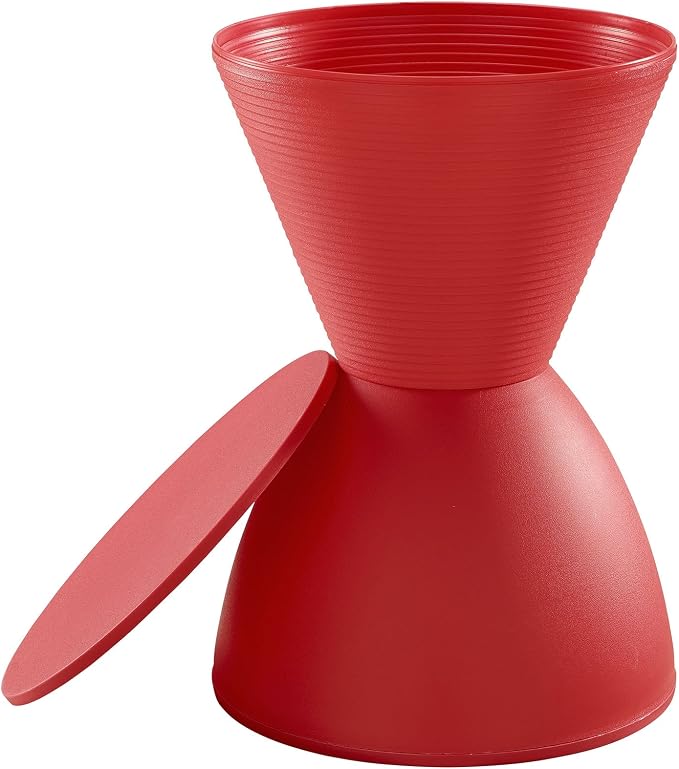 Modway Haste Contemporary Modern Hourglass Accent Stool in Red by Modway