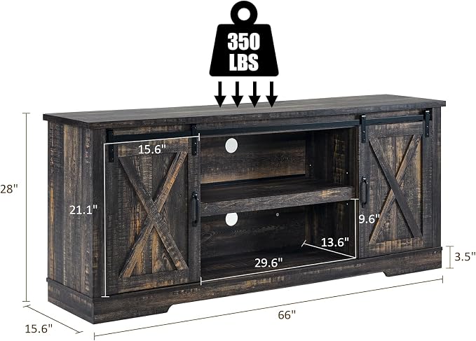 AMERLIFE 66" Farmhouse TV Stand - Image 2