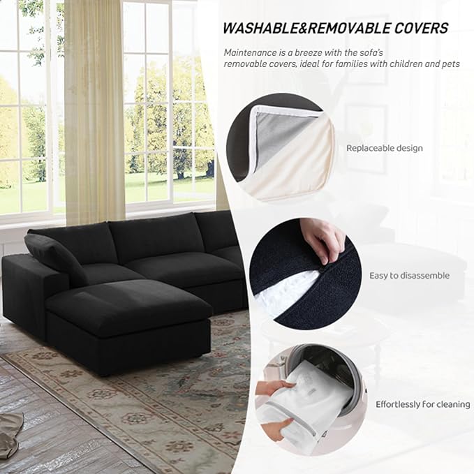Cloud Modular Sectional Sofa Couch, 80.3" Convertible Couches Lovesofa - Image 4