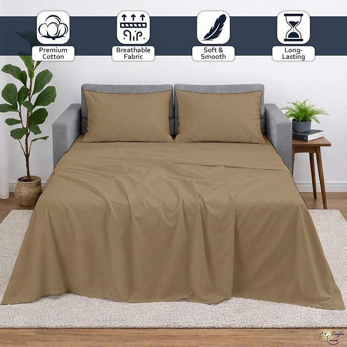 Cottington Lane Sleeper Sofa Sheets Full Size, 4 Piece Premium Quality 100% - Image 2