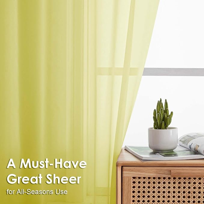 OVZME Sheer Curtains 84 Inches Long 2 Panels Set, Light Filtering Transparent - Image 5