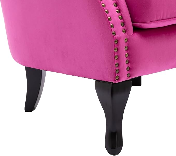 Mid Century Modern Accent Chair Upholstered Armchair Comfy Velvet Fabric Single - Image 6
