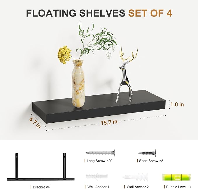 Bellsal Floating Shelves for Wall, Living Room, Bathroom Storage, Book Shelf - Image 3