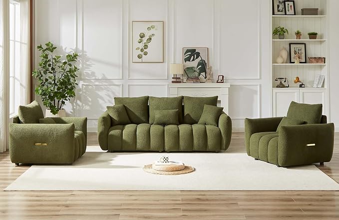 Antetek Teddy Sofa Set for Living Room, Modern Deep Seat Sofa Chair and - Image 7