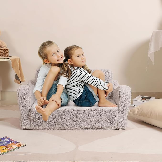 MOMCAYWEX Kids Sofa, 2-in-1 Flip-Out Foam Couch, Soft Play Lounge Chair - Image 5