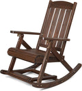 VINGLI Wooden Porch Rocking Chair, Heavy Duty Outdoor Rocking Chair by VINGLI