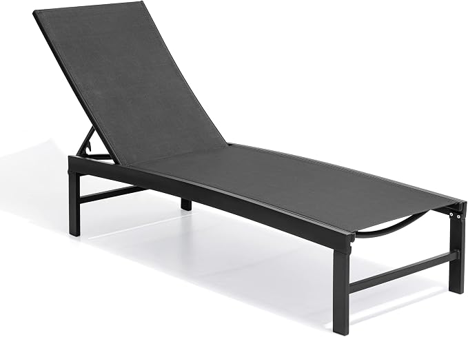 Crestlive Products Outdoor Lounge Chairs, Aluminum Pool Chaise Lounge Chairs by CrestliveProducts