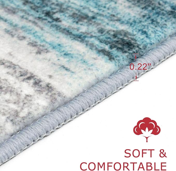 KOZYFLY Modern Abstract Kitchen Runner Rug, 2x10 Washable Rug Runner Non-Slip - Image 2