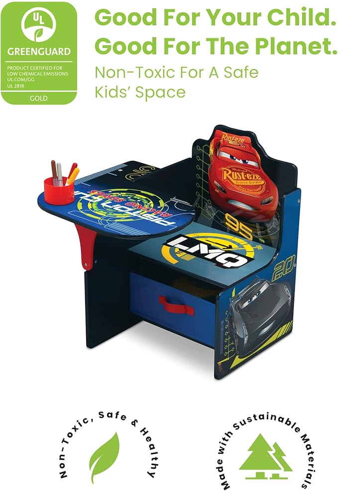 Delta Children Chair Desk With Storage Bin, Disney/Pixar Cars - Image 3
