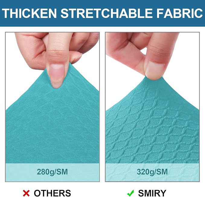 Smiry Waterproof Seat Covers for Dining Room Chairs Set of 6, Stretch Jacquard - Image 4