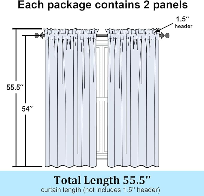 Simplebrand Sage Green Semi Sheer Curtains 54 Inch Length 2 Panels, Geometric - Image 7