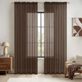 MIULEE Chocolate Brown Sheer Curtains 90 Inches Long 2 Panels, Light Filtering by MIULEE