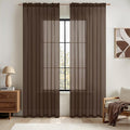 MIULEE Short Chocolate Brown Sheer Curtains 54 Inches Long, Light Filtering by MIULEE
