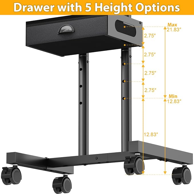 Hayexiha Rolling TV Stand with Drawer - Image 7