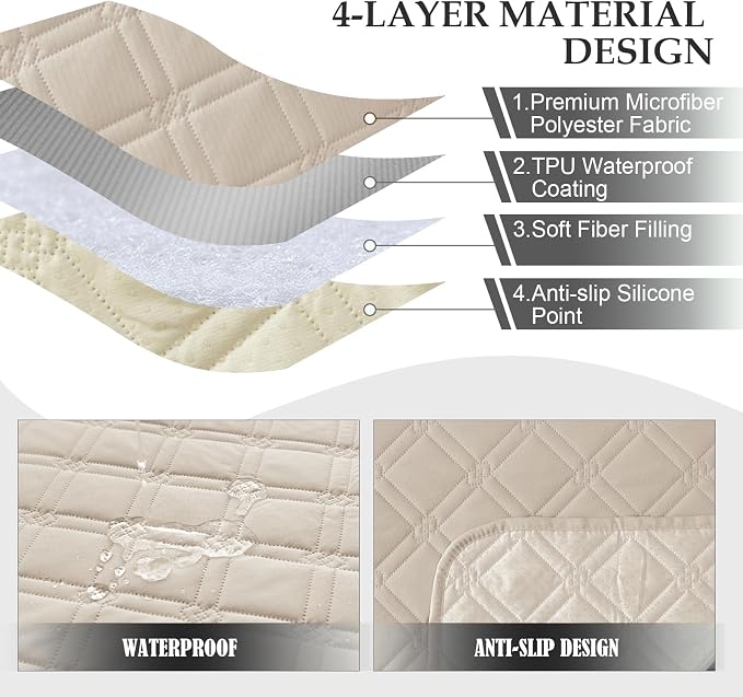 Genina Waterproof Recliner Chair Covers, Recliner Cover - Image 6