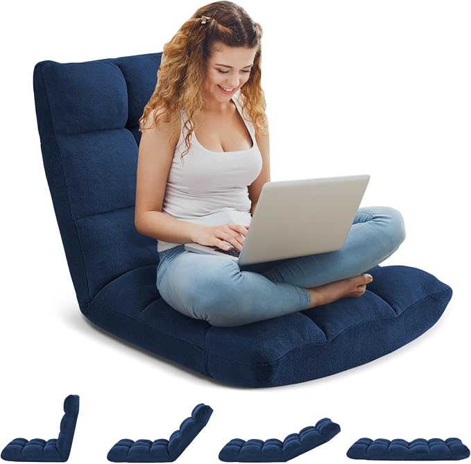 Folding Floor Gaming Chair 14-Poistion Cushioned Adjustable Floor Lazy Sofa - Image 4
