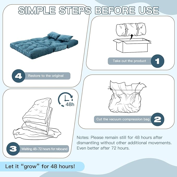 Folding Sofa Bed, Convertible Sleeper Chair - Image 6