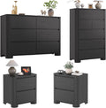 YANSNWO Minimalist Dresser and Nightstand Sets 4 Piece Bedroom Set, Wide & Tall by YANSNWO