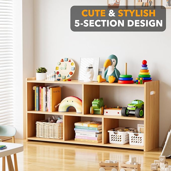SpaceAid 5-Compartment Bookshelf, Montessori Bookcase - Image 4