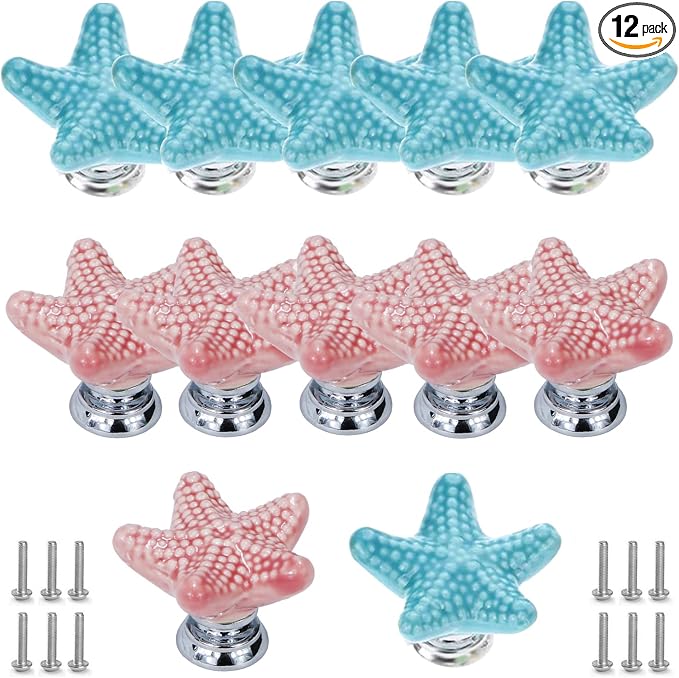 Starfish Drawer Knobs Coastal Kitchen Cabinet Knos Beach Themeb Knob Ceramic by Brosay