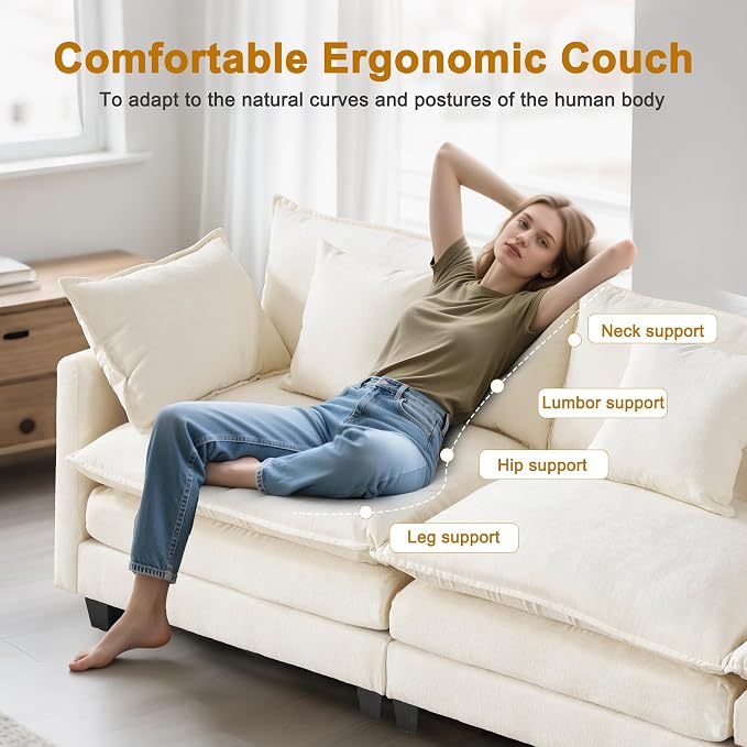 77" Cloud Chenille Sofa Set - Image 4