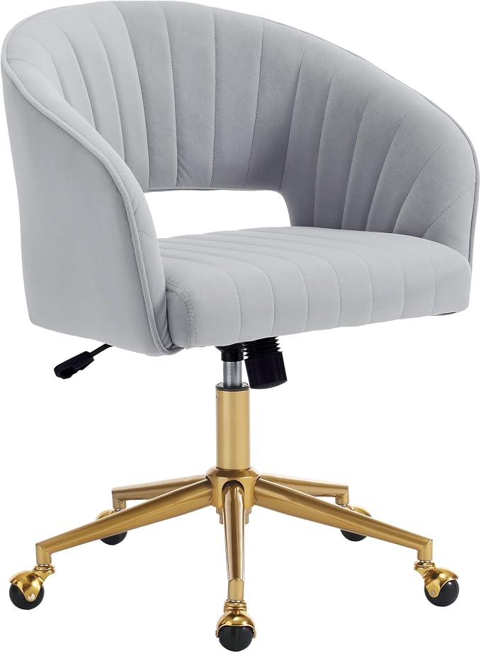 Home Office Chair Swivel Velvet Desk Chair Accent Armchair Upholstered Modern by KCC