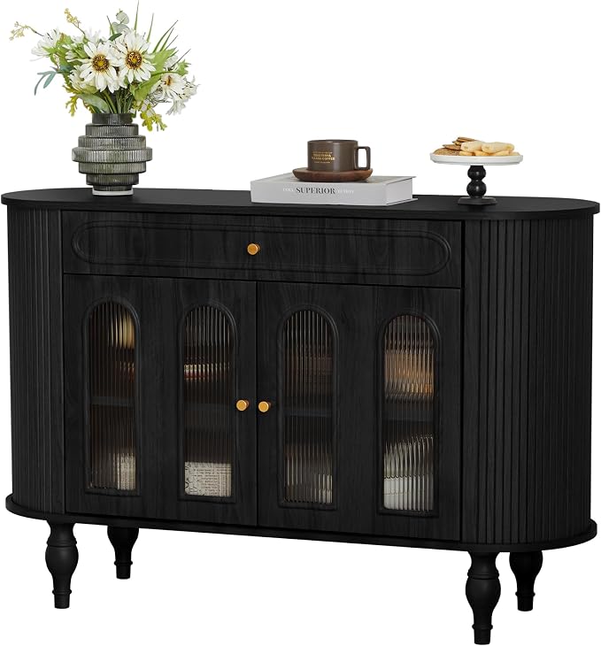 XUZENEST 47'' Fluted Sideboard Buffer Cabinet - Image 9