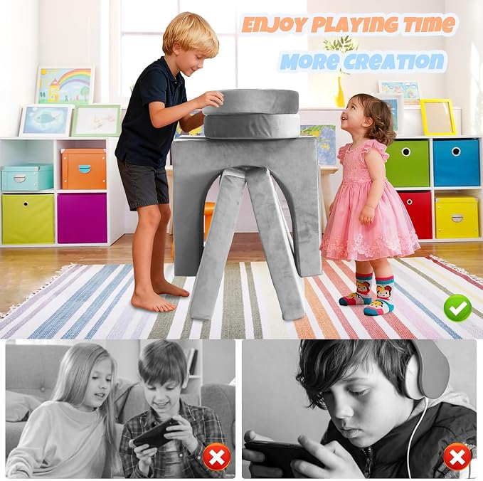 10 Pcs Modular Kids Play Sofa – Versatile Convertible Foam Cushion that Doubles - Image 6