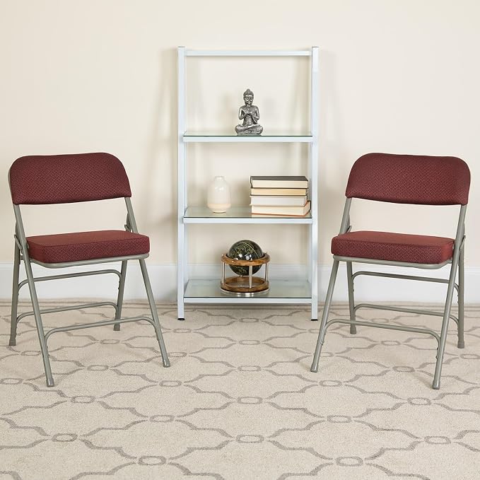 Flash Furniture 4 Pack HERCULES Series Premium Curved Triple Braced & Double - Image 2