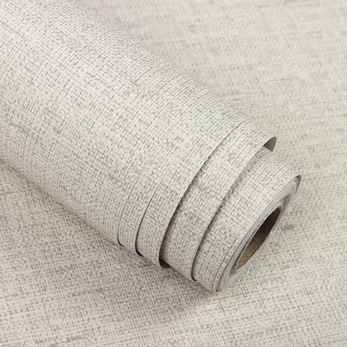 Grasscloth Peel and Stick Wallpaper Beige and Gray Contact Paper 15.7inch x by lenify
