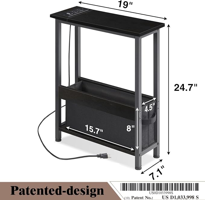 BAMGROW Slim Charging End Table - Image 3