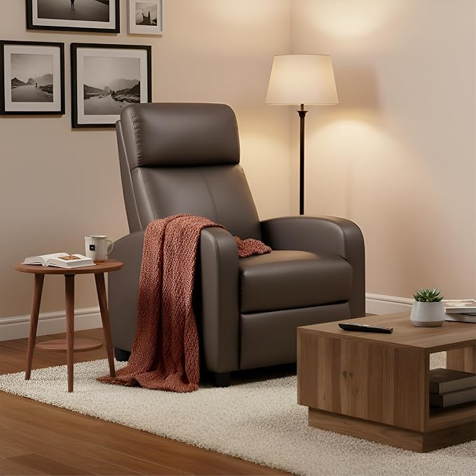 FDW Recliner Chair Reclining Sofa Leather Chair Home Theater Seating Lounge - Image 2