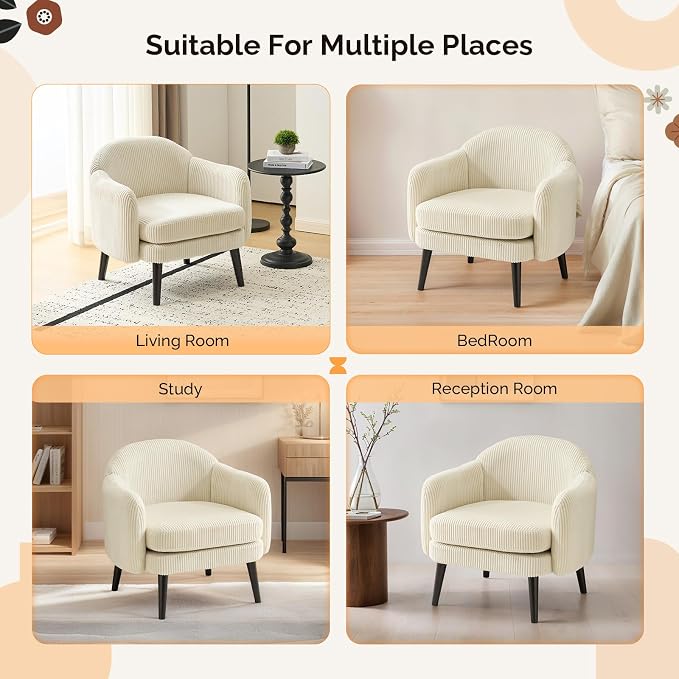 VINGLI 30.3" Wide Modern Barrel Accent Armchairs Set of 2 - Image 7