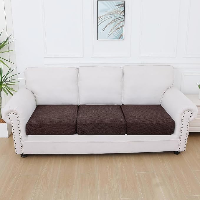 Smiry Waterproof Couch Cushion Covers, Stretch Jacquard Thick Sofa Cushion - Image 5