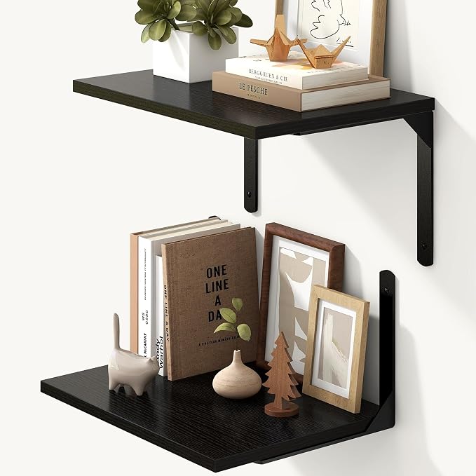 Fun Memories Floating Shelves for Wall, 12 Inch Deep Floating Shelves Set of 2 by FunMemories
