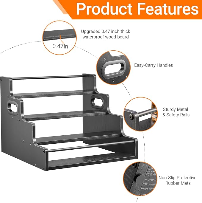 YQBRAO 4-Tier Liquor Bottle Display Shelf, Coffee Syrup Rack Organizer - Image 4