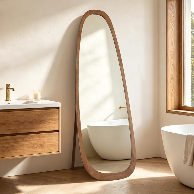 WallBeyond 22x65 Inch Irregular Pebble Full Length Mirror - Image 3
