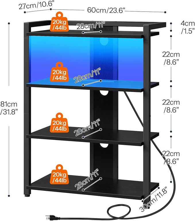 HOOBRO 4-Tier AV Media Stand, Media Console - Image 3