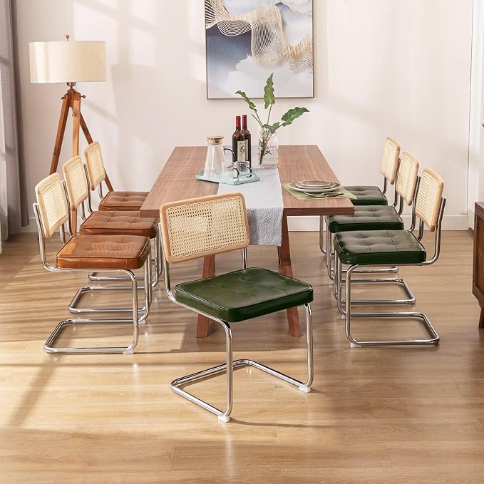 Zesthouse Natural Rattan Dining Chairs Set of 2, Modern Dining Room Chairs - Image 2