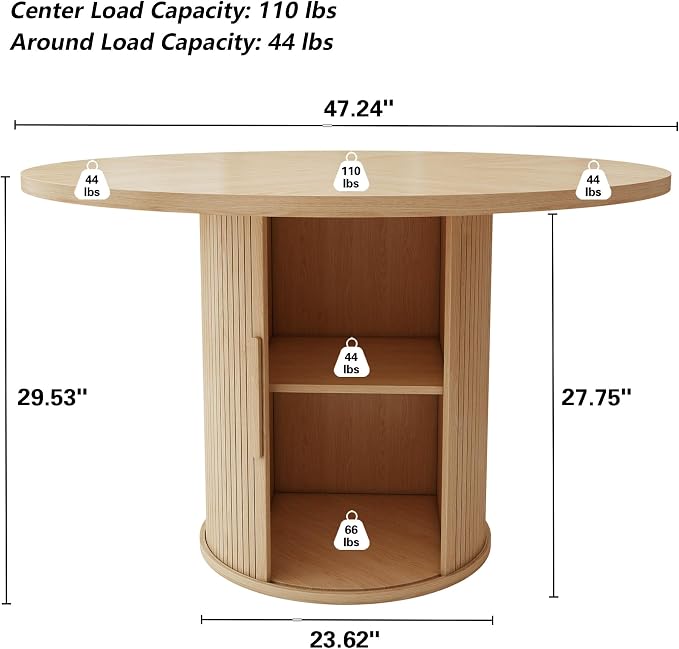 weselon 47 inch Round Dining Table - Image 2